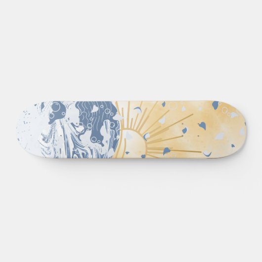 Gouden Golden Blue Aziatische zonsondergang zon &  Persoonlijk Skateboard (Horizontaal)