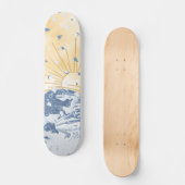 Gouden Golden Blue Aziatische zonsondergang zon &  Persoonlijk Skateboard (Voorkant)