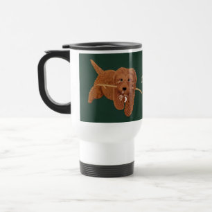 Gouden Golden Doodle-reismok Reisbeker