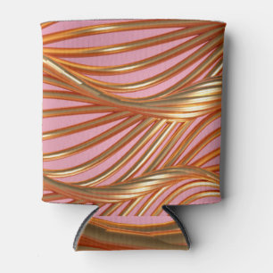 Gouden golf, 3D abstracte achtergrond. Blikjeskoeler