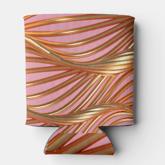 Gouden golf, 3D abstracte achtergrond. Blikjeskoeler (Achterkant)