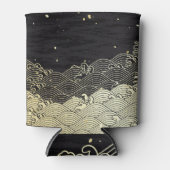 Gouden golf, papierachtige textuur. blikjeskoeler (Voorkant)