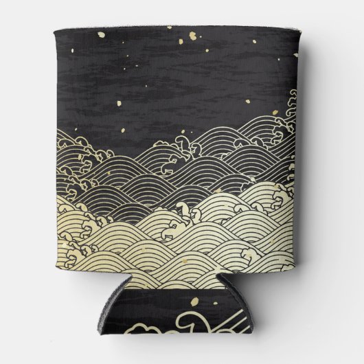 Gouden golf, papierachtige textuur. blikjeskoeler (Voorkant)