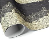 Gouden golf, papierachtige textuur. cadeaupapier (Rol Hoek)