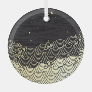 Gouden golf, papierachtige textuur. glas ornament