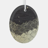 Gouden golf, papierachtige textuur. glas ornament (Voorkant Rechts)