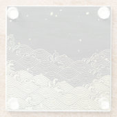 Gouden golf, papierachtige textuur. glazen onderzetter (Achterkant)