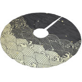 Gouden golf, papierachtige textuur. kerstboom rok (Gekanteld)
