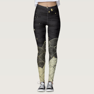 Gouden golf, papierachtige textuur. leggings