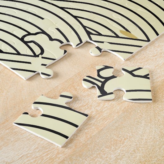 Gouden golf, papierachtige textuur. legpuzzel (Zijkant)