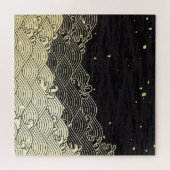 Gouden golf, papierachtige textuur. legpuzzel (Horizontaal)