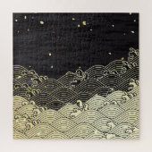 Gouden golf, papierachtige textuur. legpuzzel (Verticaal)