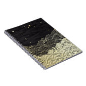 Gouden golf, papierachtige textuur. notitieboek (Rechterzijde)