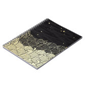 Gouden golf, papierachtige textuur. notitieboek (Linkerzijde)