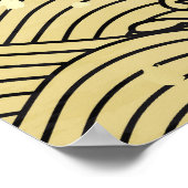 Gouden golf, papierachtige textuur. poster (Hoek)