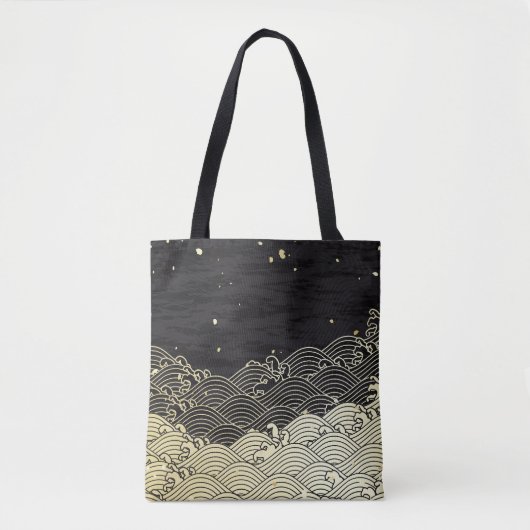 Gouden golf, papierachtige textuur. tote bag (Voorkant)