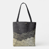 Gouden golf, papierachtige textuur. tote bag (Achterkant)
