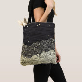 Gouden golf, papierachtige textuur. tote bag (Dichtbij)