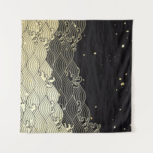 Gouden golf, papierachtige textuur. wandkleed (Voorkant (horizontaal))