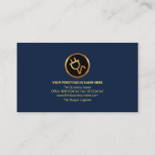 Gouden golf Stijlvolle Blauwe Grijze Lagen Elektri Visitekaartje (Achterkant)
