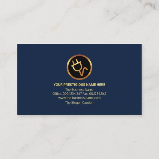 Gouden golf Stijlvolle Blauwe Grijze Lagen Elektri Visitekaartje (Achterkant)