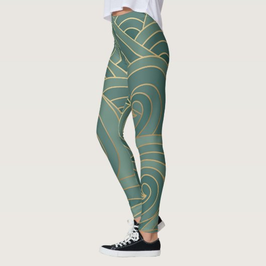 Gouden golf: Traditionele Oosterse luxe Leggings (Links)