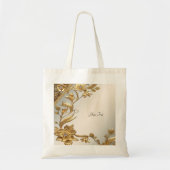 Gouden Golfblad Bloem Tas (Voorkant)