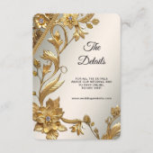 Gouden Golfblad Bloemendetail Bijlagekaart Informatiekaartje (Voorkant)