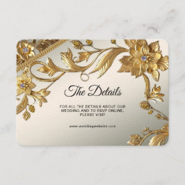 Gouden Golfblad Bloemendetail Bijlagekaart Informatiekaartje