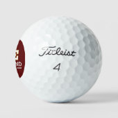 Gouden Golfkar - E Initiële markering dieprood Golfballen (Logo)
