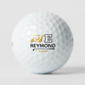 Gouden Golfkar - Klinkende E Beginletter Markering Golfballen (Voorkant)