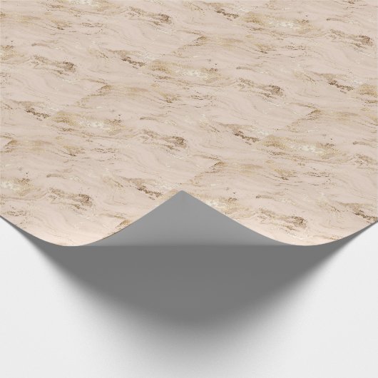 Gouden golven: Abstract marmer Cadeaupapier (Hoek)