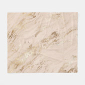 Gouden golven: Abstract marmer Fleece Deken (Voorkant (Horizontaal))