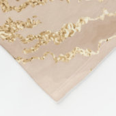 Gouden golven: Abstract marmer Fleece Deken (Hoek)
