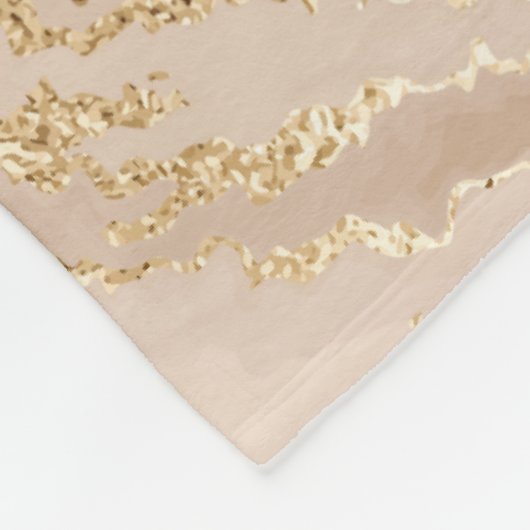 Gouden golven: Abstract marmer Fleece Deken (Hoek)