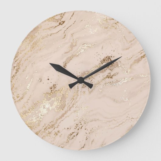 Gouden golven: Abstract marmer Grote Klok (Voorkant)