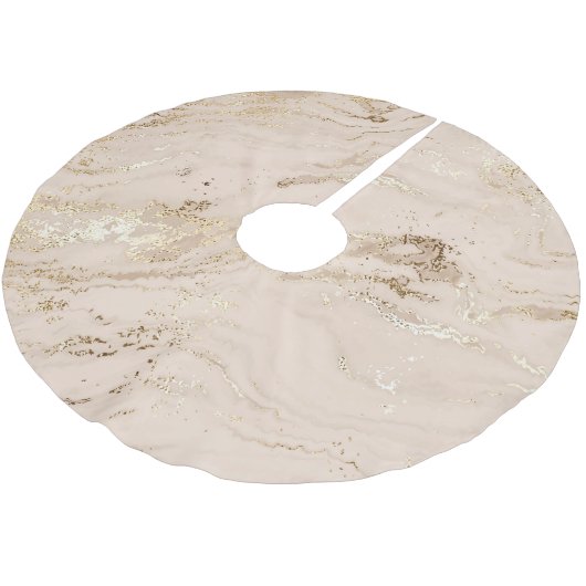 Gouden golven: Abstract marmer Kerstboom Rok (Gekanteld)