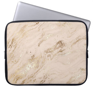 Gouden golven: Abstract marmer Laptop Sleeve