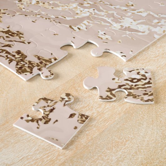 Gouden golven: Abstract marmer Legpuzzel (Zijkant)