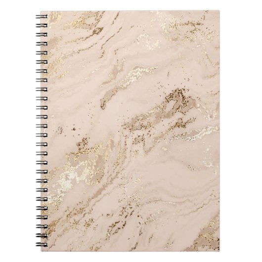 Gouden golven: Abstract marmer Notitieboek (Voorkant)