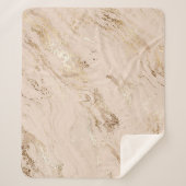 Gouden golven: Abstract marmer Sherpa Deken (Voorkant)