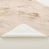 Gouden golven: Abstract marmer Sherpa Deken (3/4)