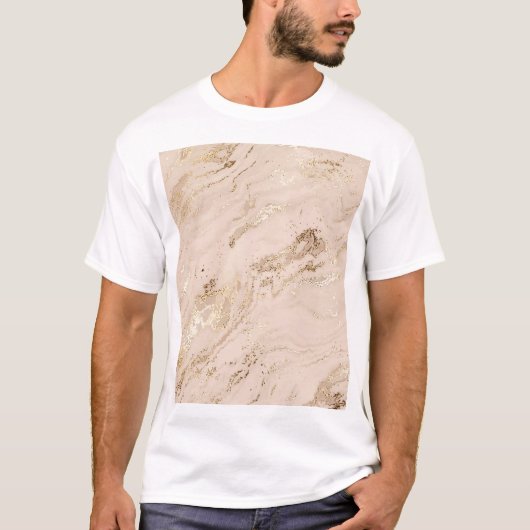 Gouden golven: Abstract marmer T-shirt (Voorkant)