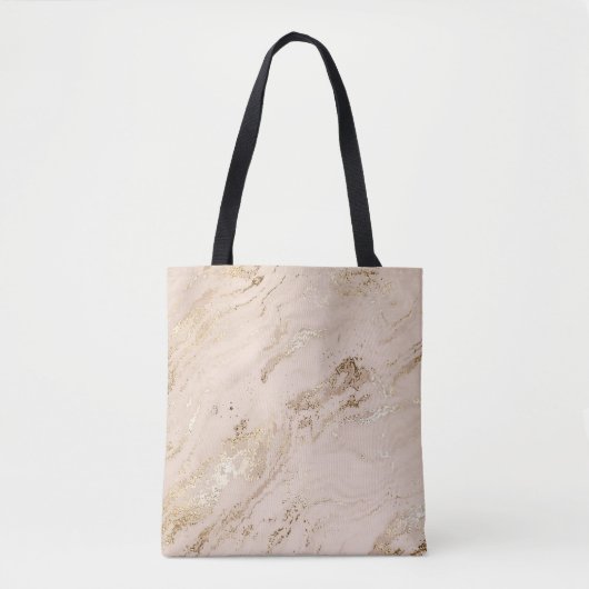 Gouden golven: Abstract marmer Tote Bag (Voorkant)