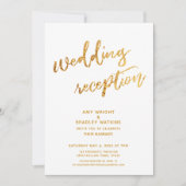 Gouden golven & handgeschreven witte bruiloftsrece kaart (Voorkant)