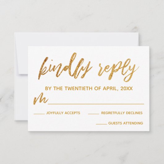 Gouden golven handschrift wit vriendelijk antwoord (Voorkant)