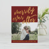 Gouden golven op Bourgondië Merrily Ever After, Fo Feestdagenkaart (Staand voorkant)