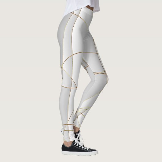 Gouden golvende lijnen leggings (Rechts)