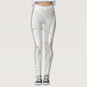 Gouden golvende lijnen leggings (Voorkant)