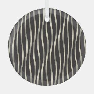 Gouden golvende strepen, luxe textuur glas ornament